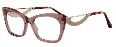 Afro Motif Women Eyeglasses: Zara - Transparent Pink - SpecSMART Eye Clinic (Diagonal View)
